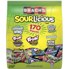 BRACH'S 綜合酸甜糖 1.16kg, 1包, Lemonhead Pops+Trolli Watermelon+Lemonhead Chewy+Trolli Crawlers+Super Bubble+Lemonhead+Now Later+Sweetarts