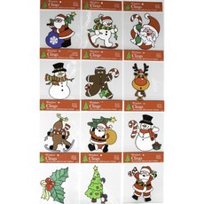 Chef Craft 聖誕節窗戶PVC靜電貼 聖誕裝飾貼紙, 隨機出貨