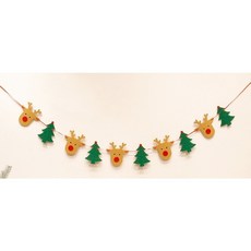 聖誕節拉旗 聖誕裝飾掛飾, 棕色,綠色