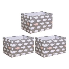 LUSH DECOR 鯨魚圖樣可折疊箱, 3入, 混色