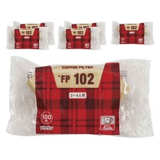 KALITA CLOTHING 咖啡濾紙FP102 棕色 2-4人用, 6個, 100個