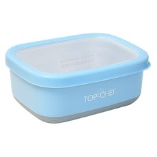 TOP-CHEF 304不鏽鋼方型防漏隔熱保鮮盒, 藍, 1個