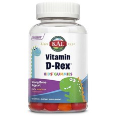 Kal D-Rex 兒童維生素桃子芒果草莓味軟糖, 1個, 60入