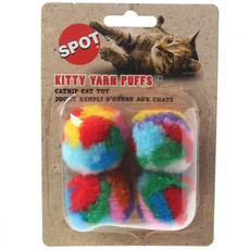 Ethical Products inc 現貨Kitty Yarn Puff貓薄荷貓玩具4件, 1個, 混色