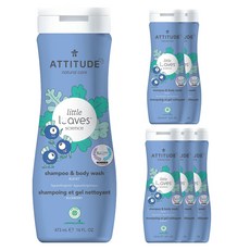 ATTITUDE 艾特優 Little Leaves 2合1洗髮沐浴露 藍莓香, 6瓶, 473ml