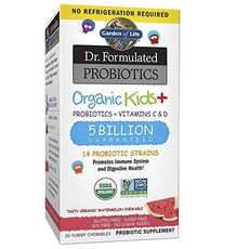 Garden of Life 益生菌維他命C&D咀嚼片 西瓜口味, 30顆, 1盒