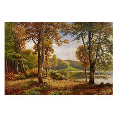 御畫房 湖畔風景手繪油畫 60x90cm VF-194, 詳見包裝