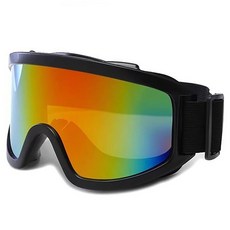 滑雪鏡 防風鏡 護目鏡 雪鏡-可戴眼鏡抗UV滑雪風鏡, 黑框彩膜