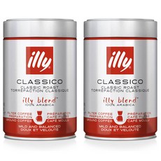 illy 意利 Classico 經典烘焙溫和均衡免濾紙研磨咖啡, 研磨咖啡, 2個, 250g