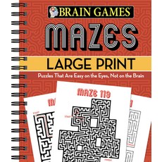 (英文圖書) Brain Games - Mazes Large Print Spiral, Publications International,..., 英文, 螺旋裝