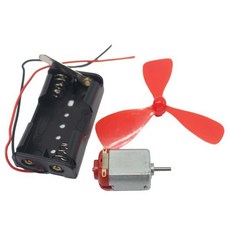 三合一馬達組 實驗教材(電池座.風葉.馬達)/, 1個
