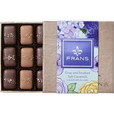 Fran'S 巧克力春灰色和煙燻鹽焦糖黑巧克力和牛奶巧克力, 1個
