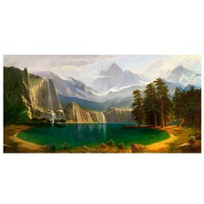 御畫房 湖畔小鹿手繪油畫 60x120cm VF-130, 詳見包裝