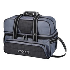 Storm 2-BALL TOTE DLX 背提保齡球雙球袋 (髮絲紋美國), 詳見包裝, 灰