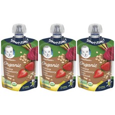Gerber 嘉寶 孩童蔬果泥, 香蕉草莓甜菜燕麥口味, 99g, 3包