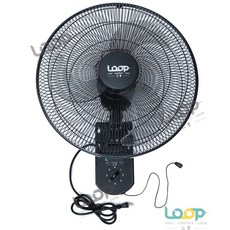 LOOP-立夏 台灣製16吋壁扇 壁掛扇 電風扇 涼風扇 保固二十四個月, 黑色