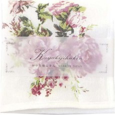 凡爾賽生活精品 日本製 紗布小方巾 白底優雅玫瑰花造型 手帕