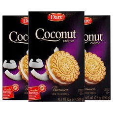 Dare 椰子奶油夾心餅乾, 3盒, 290g