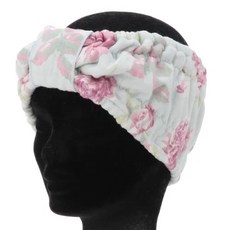 凡爾賽生活精品 日本製玫瑰花造型純綿吸水髮帶, 藍底