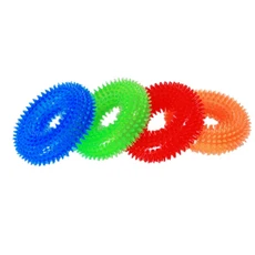 寵物磨牙刺圈 - 狗狗玩具，安全無毒，舒緩長牙不適，清潔牙齒, 橘色, 1個