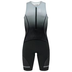 BAISKY百士奇自行車男款無袖連身三鐵衣 The Triathlete 灰 鐵人三項專業運動服 無袖設計 快乾透氣