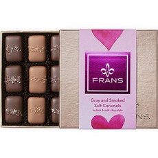 FranS 情人節灰色和煙燻鹹焦糖黑巧克力和牛奶巧克力, 102.1克