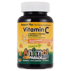 Natures Plus Animal Parade維他命C錠 柳橙汁口味, 1罐, 90顆