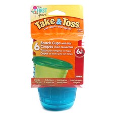 the FIRST years 6個月以上適用旅行用拋棄式附蓋零食杯 133ml, 混色, 6個