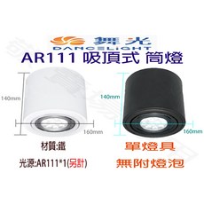 舞光 AR111 吸頂式 筒燈 單燈 鐵材 投射燈 投光燈 辦公室照明, 黑, 白