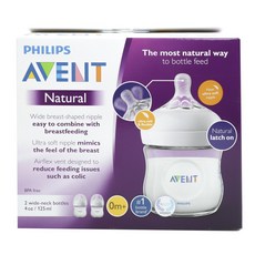 PHILIPS AVENT 新安怡 寬口徑奶瓶 125ml 2入, 0個月以上