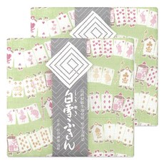 Shirayuki 垣谷纖維 愛麗絲夢遊仙境手帕 馬卡龍綠, 2個