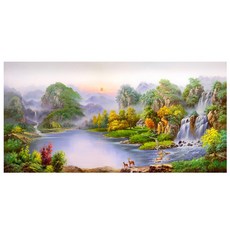 旭日東昇手繪油畫 60 120cm VF-117, 詳見包裝