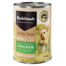 黑鷹 BlackHawk 狗主食罐 無穀成犬配方 添加鴯鶓油 亮麗毛髮 全犬種適用, 400g, 1個, Chicken