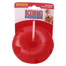 KONG 甜甜圈造型狗狗藏食玩具 S號, 1個, 紅色的