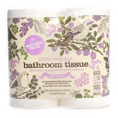 NATURAL VALUE 可再生廁用捲筒衛生紙, 400張, 4捲