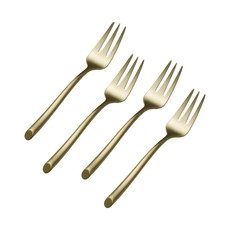 Towle 活雞尾酒叉, 4件, 緞金波浪