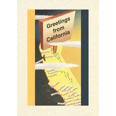 (英文圖書) Vintage Lined Notebook Greetings from California Cartoon Map 平裝版, Found Image Press, 英文