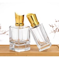 50ml卡口香水瓶 香水分裝瓶 玻璃噴霧瓶-精巧便攜、噴霧細膩, 透明，金色蓋子