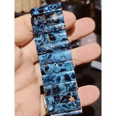 火彩藍彼得石大手圍手排27mm，天然能量石，提升自信，展現個人風格