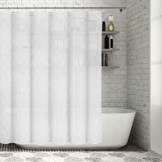 kensie Adley 金屬刺繡浴簾 白色 178 x 183cm, 1個
