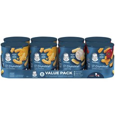 Gerber Reel Crunky Baked Corn Snack 兒童穀物曲奇 42g, 8入, 溫和的切達干酪,蔬菜蘸醬,花園番茄