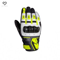 SPIDI G-CARBON 碳纖維短手套 防護 耐磨 可觸控 CE認證 男女款式, 黑黃