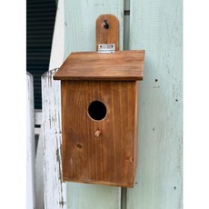 Bila Bird 鄉村風木作鳥屋壁架 園藝裝飾, 柚木色仿舊