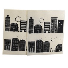 now DESIGNS 圖案印花廚房毛巾, 2件, 家鄉