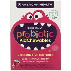 AMERICAN HEALTH 益生菌咀嚼錠 草莓香草口味, 1組, 30顆
