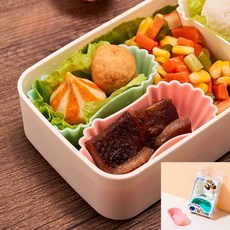 大賀屋 日貨 矽膠小菜杯 便當分隔杯 衛生可愛造型 隔菜杯 矽膠菜餚杯, 小菜杯3入, 1個