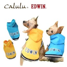 EDWIN 秋冬連帽寵物背心 - 時尚保暖，柔軟舒適，多色可選, 黃色, 1個