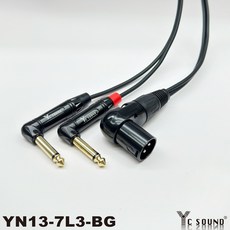 C SOUND XLR轉6.3TS音頻線 - XLR公 L頭轉6.3mm公雙頭Y型線 - 一分二/一對二轉接線, XLR公彎頭對雙6.3單音彎頭,20cm