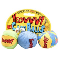 YEOWWW CATNIP 貓用玩具球, 3片, 混色