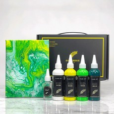 金羽毛 流體畫 DIY 提盒 多款主題 台灣製 壓克力顏料 情人節禮物, 森草之旅
